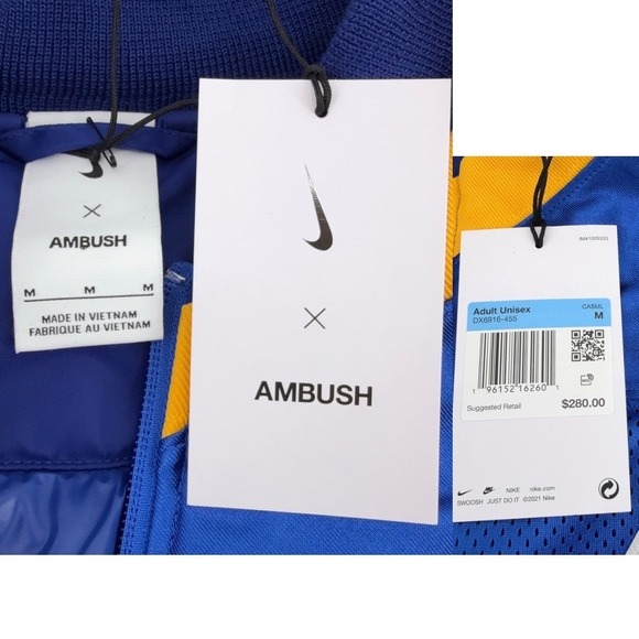 Nike x Ambush Jersey Jacket Royal Blue Full‎ Zip Mens Size Medium DX6916-455 NEW - Picture 10 of 16